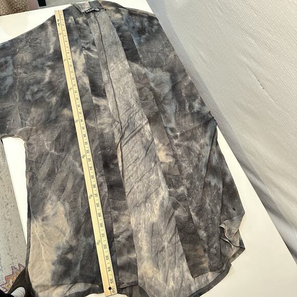Tamo Design Mesh Kimono Coverup Grey Dusty Cloud Grunge Fairy Goth OS Unisex - Picture 8 of 8